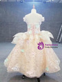 Impressive Pink Ball Gown Tulle Sequins Cap Sleeve Colorful 3D Flower Flower Girl Dress