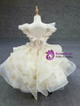 Champagne Ball Gown Tulle Sequins Beading Backless Flower Girl Dress