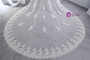 In Stock:Ship in 48 Hours White Tulle Lace Appliques Long Bride Wedding Veils