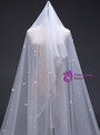 In Stock:Ship in 48 Hours Simple Brides White Tulle Long Veils 