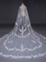 In Stock:Ship in 48 Hours Brides White Tulle Appliques Wedding Veils