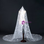 In Stock:Ship in 48 Hours White Tulle Butterfly Appliques Lone Wedding Brides Veils