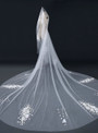 In Stock:Ship in 48 Hours White Tulle Lace Flower Bride Wedding Veils