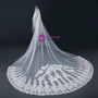 In Stock:Ship in 48 Hours Long Mop Lace Appliques Tulle Wedding Veils