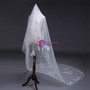 In Stock:Ship in 48 Hours Fashion White Tulle Green Appliques Wedding Veils