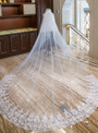 In Stock:Ship in 48 Hours White Tulle Lace Long Brides Wedding Veils
