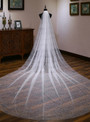In Stock:Ship in 48 Hours White Tulle Sequins Long Wedding Veils