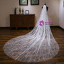In Stock:Ship in 48 Hours Sparkling Stars Luxury Long Tail Head Yarn Wedding Veil