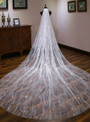 In Stock:Ship in 48 Hours Sparkling Stars Luxury Long Tail Head Yarn Wedding Veil