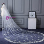 In Stock:Ship in 48 Hours White Long Trailing White Tulle Flower Wedding Veils