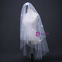 In Stock:Ship in 48 Hours White Tulle Appliques Double Veil Wedding Gauze 