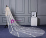 In Stock:Ship in 48 Hours Fashion Champagne Tulle Flower Wedding Veil