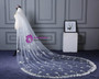 In Stock:Ship in 48 Hours White Tulle Flower Long Wedding Veil