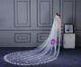 In Stock:Ship in 48 Hours White Tulle Flower Wedding Bride Long Veil
