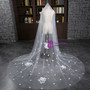 In Stock:Ship in 48 Hours Fashion Bride White Tulle Flower Wedding Veil