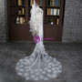 In Stock:Ship in 48 Hours Fashion Bride White Tulle Pearls Flower Wedding Veil