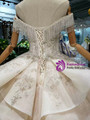 Brilliant Champagne Ball Gown Tulle Sequins Off the Shoulder Wedding Dress 2020