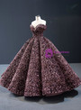 Brilliant Pink Ball Gown Sequins Off the Shoulder Prom Dress 2020