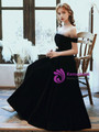 Dreamy Black Velvet Off the Shoulder Short Prom Party Dress 2020
