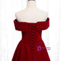 Advanced Burgundy Off the Shoulder Sleeveless Long Prom Dress 2020