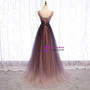 Fashion Purple Tulle Deep V-Neck Pleats Sleeveless Beading Prom Dress 2020