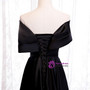 Looking For Cute And Stylish Black Satin Off the Shoulder Pleats Floor Length Prom Dress 2020