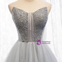 Pretty Gray TullPretty Gray Tulle Sweetheart Sleeveless Beading Long Prom Dress 2020e Sweetheart Sleeveless Beading Long Prom Dress 2020