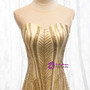 Sexy Gold Mermaid See Through Neck Sequins Tulle Sleeveless Prom Dress 2020