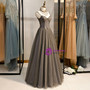 Shop 2020 New Arrival A-Line Gray Tulle Spagehtti Straps Beading Prom Dress From Kemedress