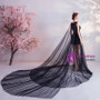 Fast Delivry:Ship in 48 hours Black High Low Tulle Beading Prom Dress