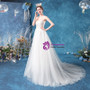 Quick Deilvery:Ship in 48 hours Sweetheart See Through Appliques Tulle Long Wedding Dress