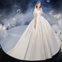 Buy 2020 Scoop Satin Short Sleeves Sweep Train Wedding Dress With Pockets Under 400