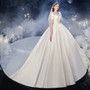 Buy 2020 Scoop Satin Short Sleeves Sweep Train Wedding Dress With Pockets Under 400