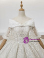 Shop 2020 Two Piece Half Sleeves Beading Ball Gown Crystal Huate Couture Wedding Dress