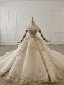 Kemedress Luxury Sparkle Off The Shoulder Tulle Beading Champagne Wedding Dress