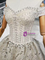 Beautiful 2020 Sparkle Off The Shoulder Tulle Beading Sequin Huate Couture Wedding Dress
