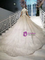 Beautiful 2020 Sparkle Off The Shoulder Tulle Beading Sequin Huate Couture Wedding Dress