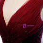 Buy Cheap 2020 Pleats Beading Burgundy V Neck Long A Line Tulle Prom Dress From Kemedress