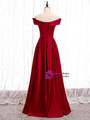 Shop 2020 Off The Shoulder Burgundy Satin Button Long Prom Dress From Kemedress