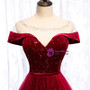 Shop 2020 Scoop Cap Sleeves See Through Sequin Tulle Burgundy Prom Dress From Kemedress