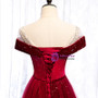 Shop 2020 Scoop Cap Sleeves See Through Sequin Tulle Burgundy Prom Dress From Kemedress