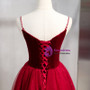 Buy 2020 Kemedress Tea Length Burgundy Velvet Tulle Sweetheart Prom Dress For Sale