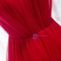 Shop Kemedress 2020 Spaghetti Straps Tulle Floor Length Red Pleats Prom Dress For Sale