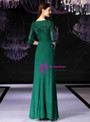 Unique Green Spandex Lace Half Sleeve Mother Of The Bride Dress With Beading 2020