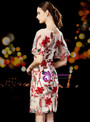 Adorable Champagne Embroidery Lotus Leaf Sleeve Mother Of The Bride Dress 2020