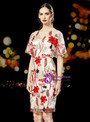 Adorable Champagne Embroidery Lotus Leaf Sleeve Mother Of The Bride Dress 2020