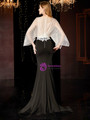 Amazing Black Mermaid Satin Bat Sleeve Appliques Mother Of The Bride Dress 2020