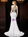 Classic Gray Mermaid Satin Halter Mother Of The Bride Dress With Beading 2020