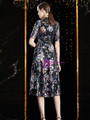 Amazing Black Print Sequins V-neck Short Sleeve Mother Of The Bride Dress 2020