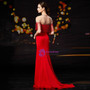 Don't Miss The Amazing & Affordable Red Mermaid Satin Cap Sleeve Beading Tassels Mother Of The Bride Dress  